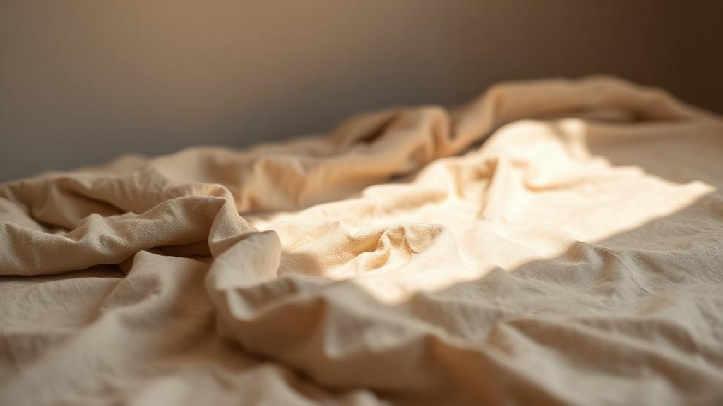 Morning light on a linen bedsheet